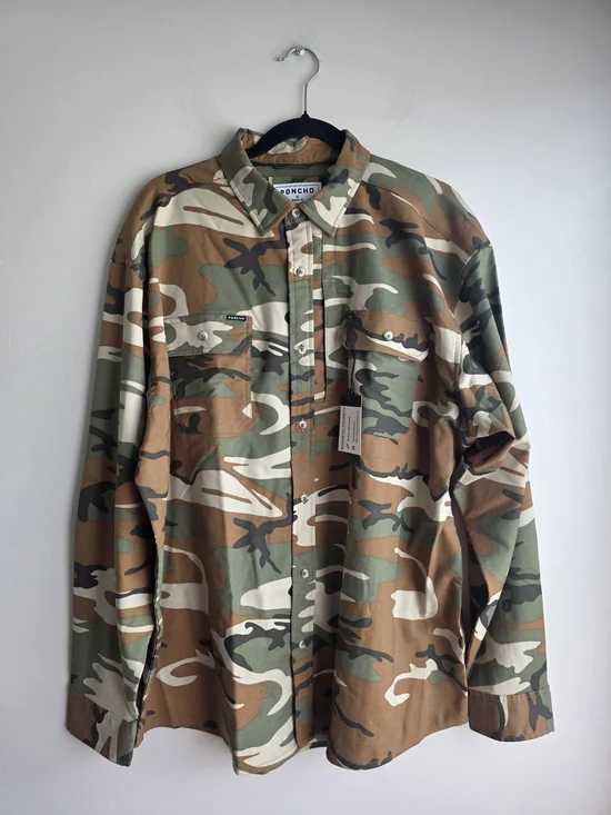 NWT Poncho Outdoors The Deep Search Performance Fishing Shirt - Camo - XL - Picture 3 of 17